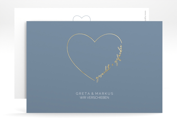 Change the Date-Karte Lebenstraum A6 Karte quer blau gold