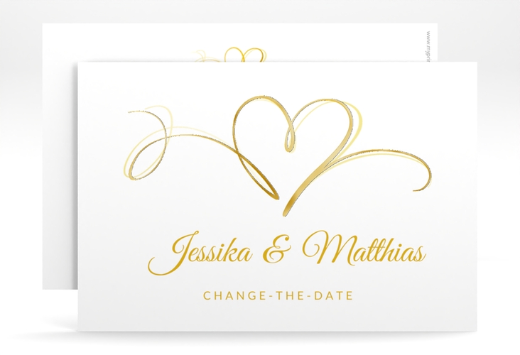 Change the Date-Karte Envie A6 Karte quer gold gold