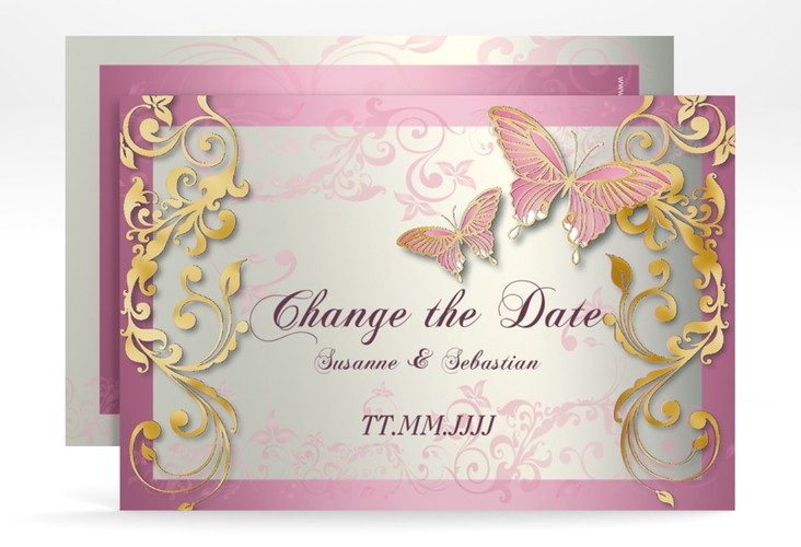 Change the Date-Karte Toulouse A6 Karte quer rosa gold