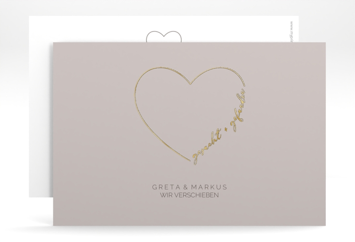 Change the Date-Karte Lebenstraum A6 Karte quer grau gold