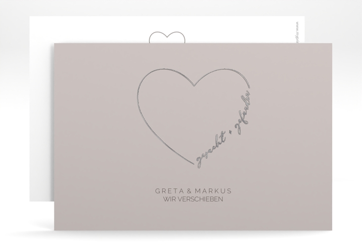 Change the Date-Karte Lebenstraum A6 Karte quer grau silber