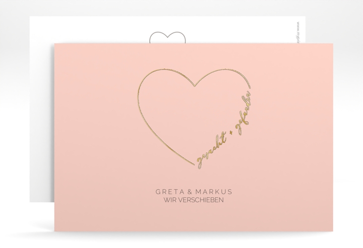 Change the Date-Karte Lebenstraum A6 Karte quer rosa gold