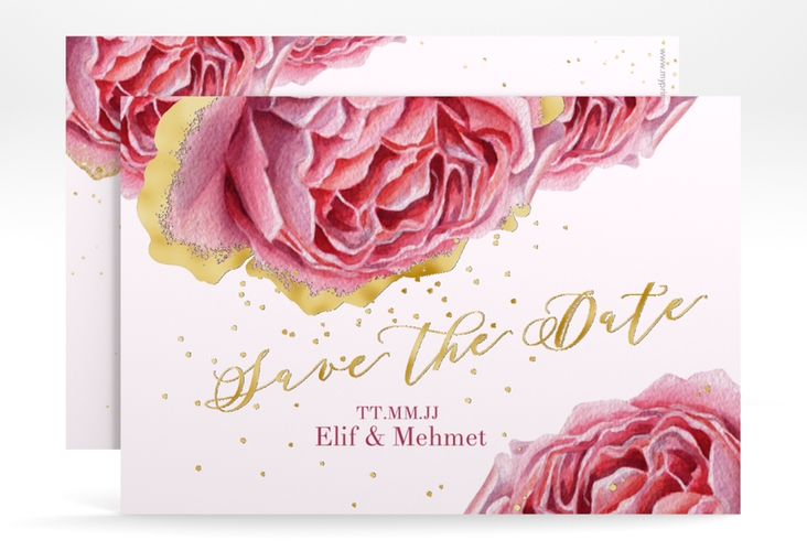 Save the Date-Karte Cherie A6 Karte quer gold gold