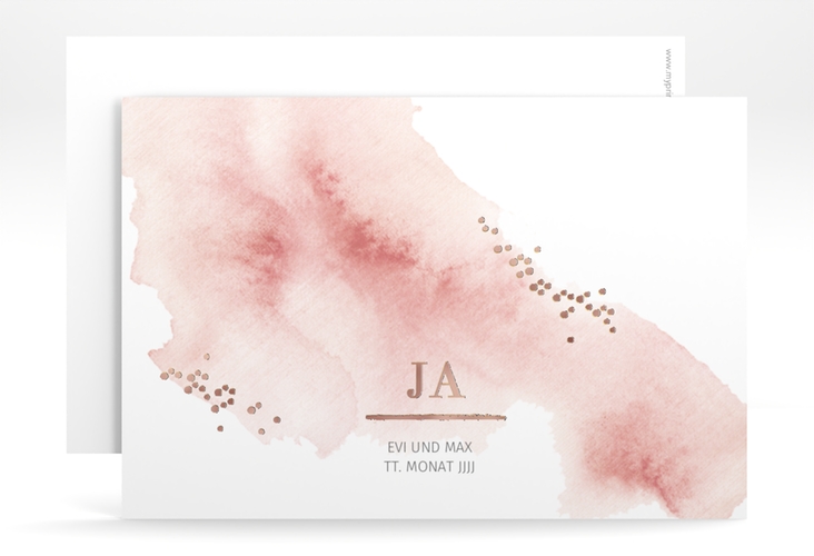 Save the Date-Karte Pastell A6 Karte quer rosa rosegold