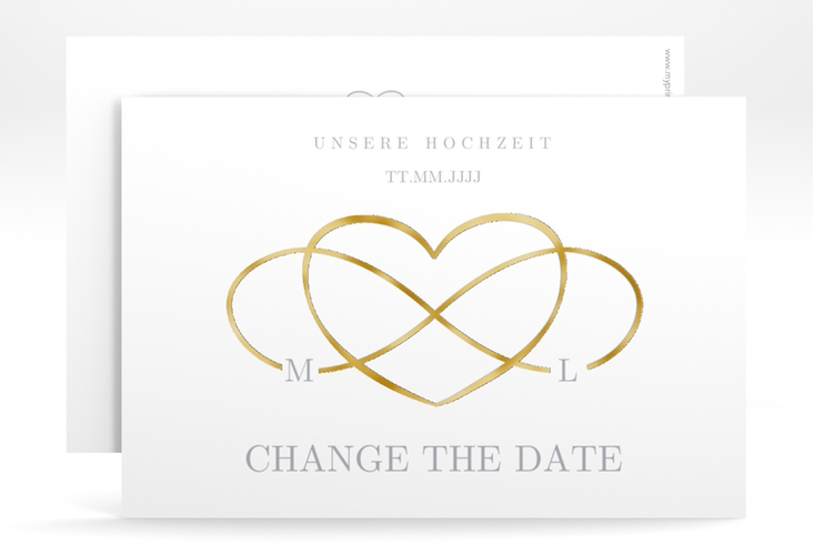 Change the Date-Karte Infinity A6 Karte quer grau gold