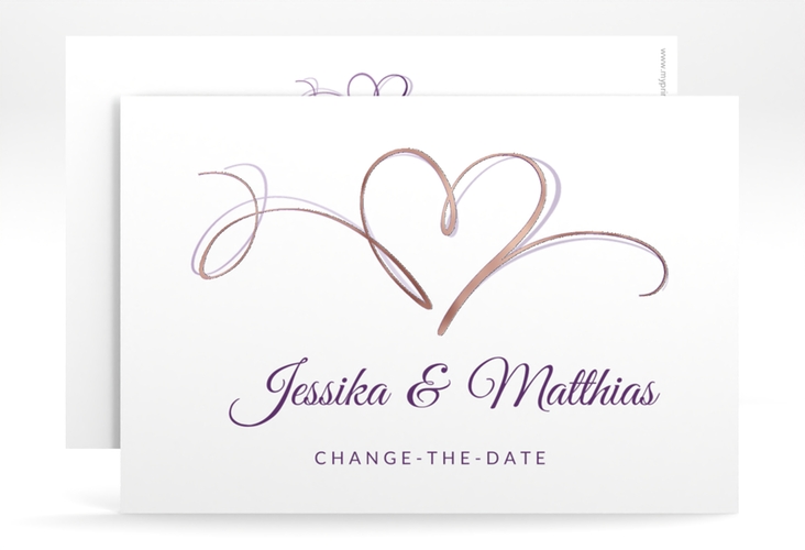 Change the Date-Karte Envie A6 Karte quer lila rosegold