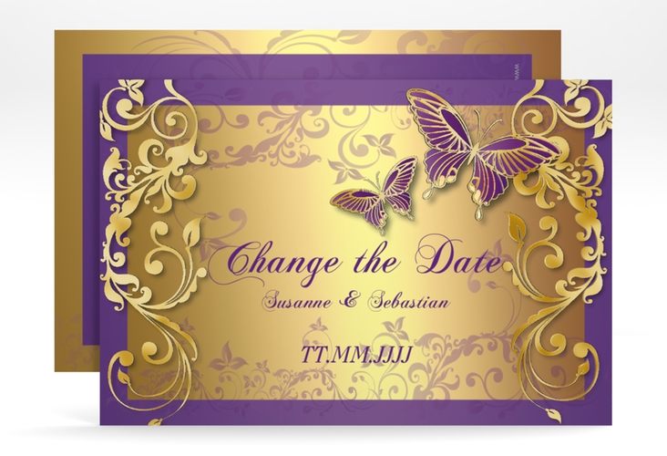 Change the Date-Karte Toulouse A6 Karte quer lila gold
