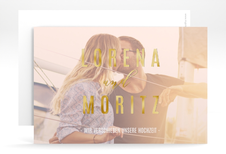 Change the Date-Karte Memory A6 Karte quer rosa gold