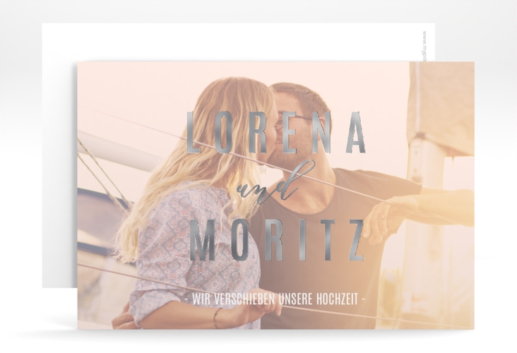 Change the Date-Karte Memory A6 Karte quer rosa silber