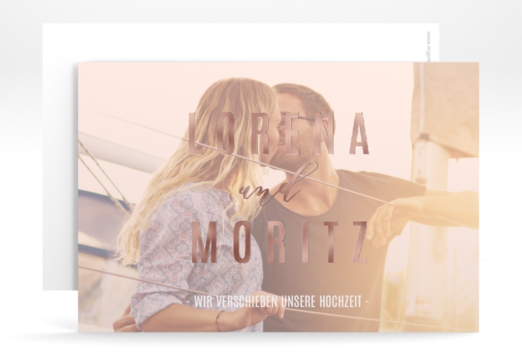 Change the Date-Karte Memory A6 Karte quer rosa rosegold