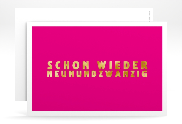 Einladung 30. Geburtstag Gag A6 Karte quer pink gold