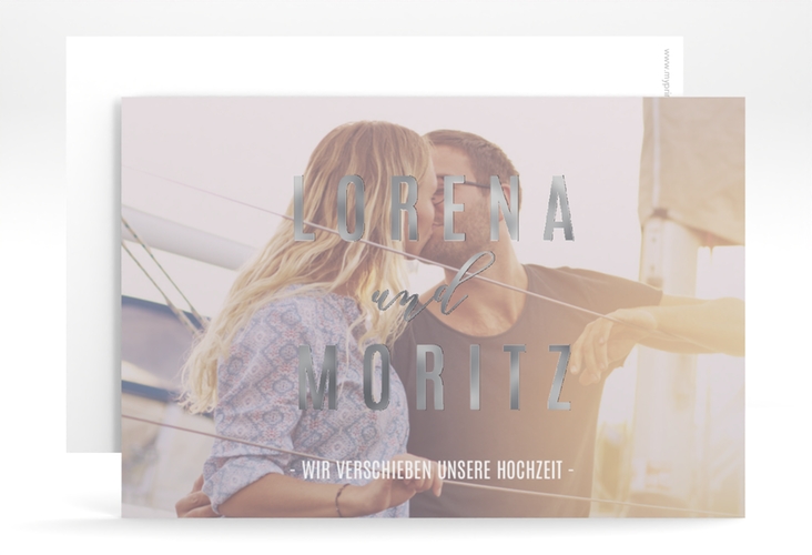 Change the Date-Karte Memory A6 Karte quer grau silber