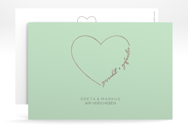 Change the Date-Karte Lebenstraum A6 Karte quer mint rosegold