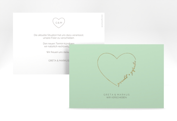 Change the Date-Karte Lebenstraum A6 Karte quer mint gold
