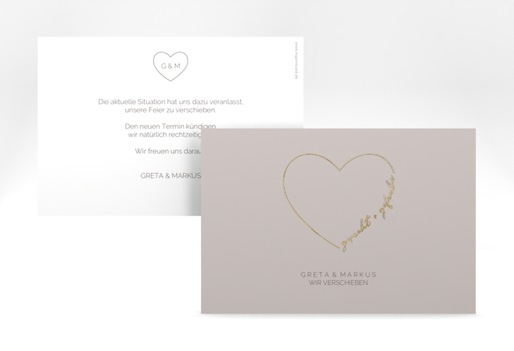 Change the Date-Karte Lebenstraum A6 Karte quer grau gold