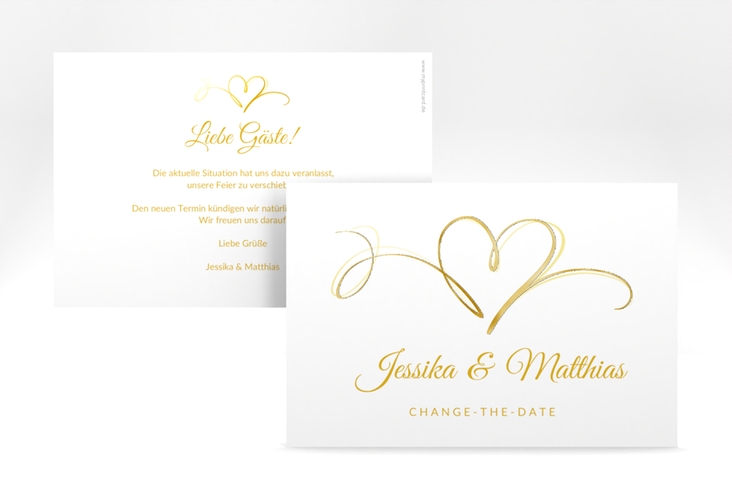 Change the Date-Karte Envie A6 Karte quer gold gold