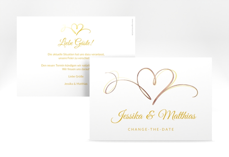 Change the Date-Karte Envie A6 Karte quer gold rosegold