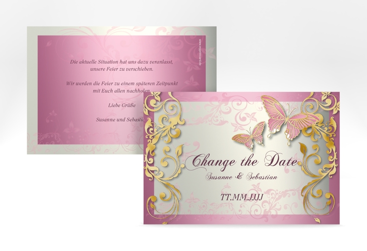 Change the Date-Karte Toulouse A6 Karte quer rosa gold