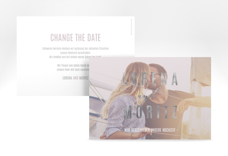 Change the Date-Karte Memory A6 Karte quer grau silber