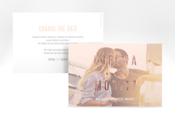 Change the Date-Karte Memory A6 Karte quer rosa rosegold
