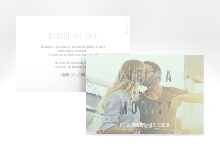 Change the Date-Karte Memory A6 Karte quer mint silber