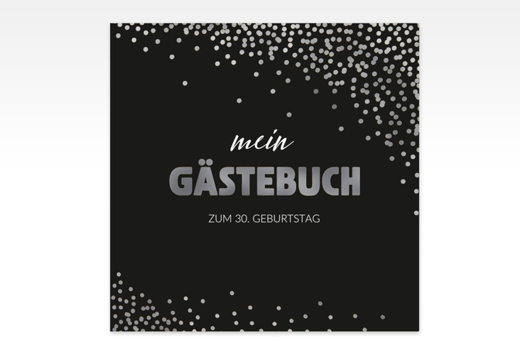 Gästebuch Creation Geburtstag Glitzer 20 x 20 cm, Hardcover gold silber