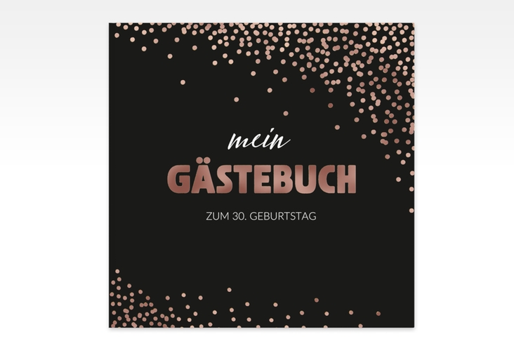 Gästebuch Creation Geburtstag Glitzer 20 x 20 cm, Hardcover gold rosegold