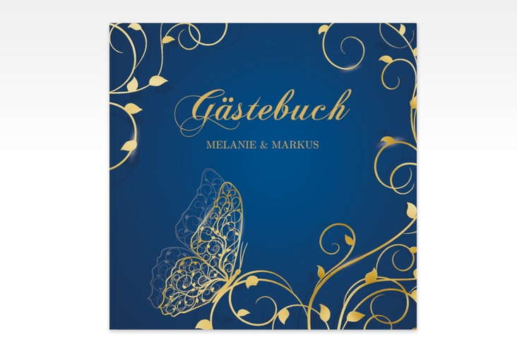 Gästebuch Creation Hochzeit Eternity 20 x 20 cm, Hardcover blau gold
