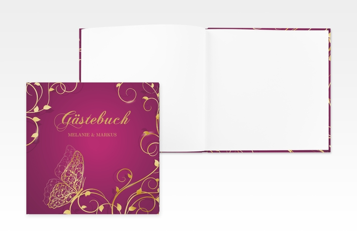 Gästebuch Creation Hochzeit Eternity 20 x 20 cm, Hardcover pink gold