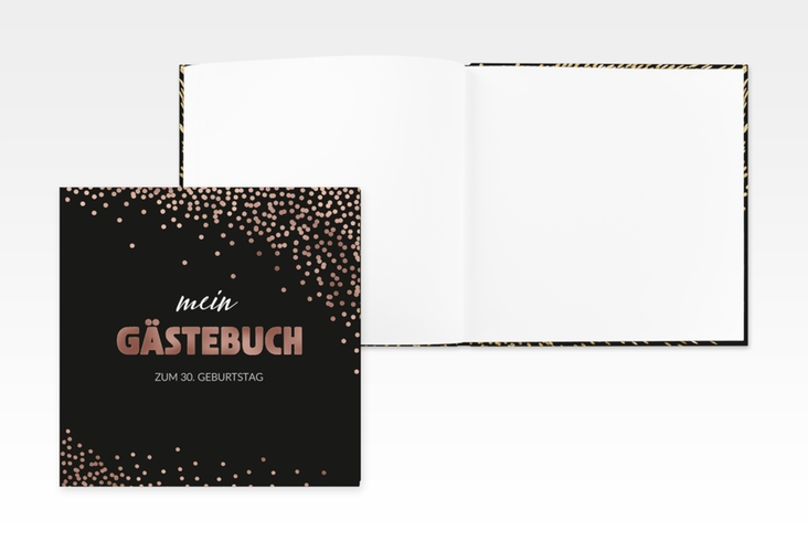 Gästebuch Creation Geburtstag Glitzer 20 x 20 cm, Hardcover gold rosegold