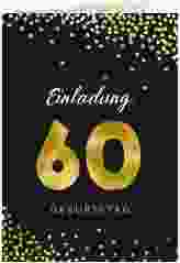 Einladung 60. Geburtstag Glitzer