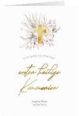 Klick: Details zu Kommunionseinladung "Boho Kreuz" anzeigen Kommunionseinladung Boho Kreuz