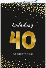 Einladung 40. Geburtstag Glitzer