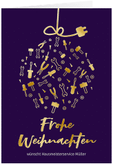 Business-Weihnachtskarte "Werkzeugkugel"