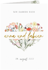 Klick: Details zu Danksagungskarte Hochzeit "Wildblumenherz" anzeigen Danksagungskarte Hochzeit "Wildblumenherz"