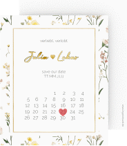 Klick: Details zu Save the Date-Kalenderblatt "Blumenwiese" anzeigen Save the Date-Kalenderblatt "Blumenwiese"
