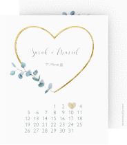 Klick: Details zu Save the Date-Kalenderblatt "Greenheart" anzeigen Save the Date-Kalenderblatt "Greenheart"