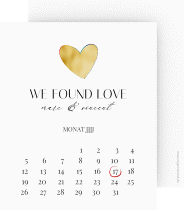 Klick: Details zu Save the Date-Kalenderblatt "Liebesbote" anzeigen Save the Date-Kalenderblatt "Liebesbote"