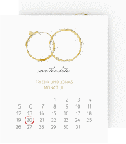 Klick: Details zu Save the Date-Kalenderblatt "Trauringe" anzeigen Save the Date-Kalenderblatt "Trauringe"
