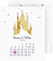 Save the Date-Kalenderblatt "Castle"