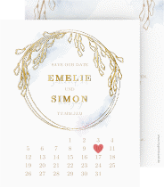 Klick: Details zu Save the Date-Kalenderblatt "Wisteria" anzeigen Save the Date-Kalenderblatt "Wisteria"