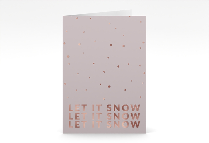 Weihnachtskarte Weihnachtssong A6 Klappkarte hoch grau rosegold