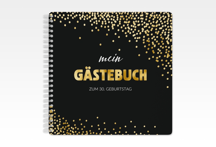Gästebuch Geburtstag Glitzer Ringbindung gold gold