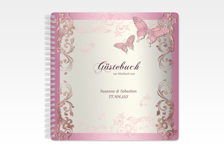 Gästebuch Hochzeit Toulouse Ringbindung rosa rosegold