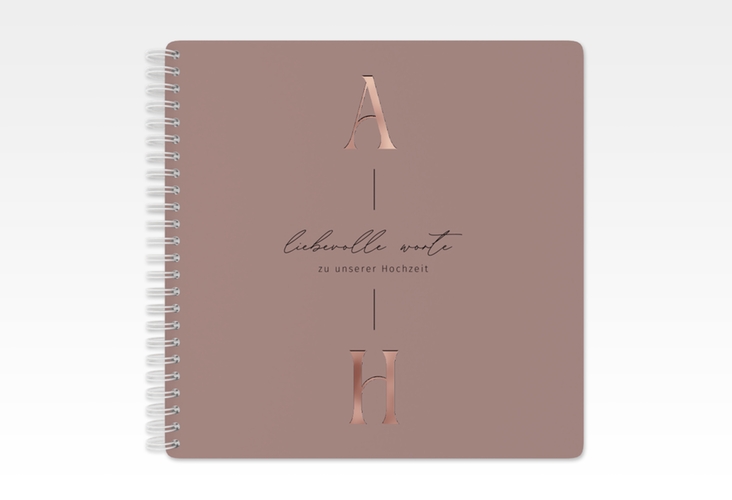 Gästebuch Hochzeit Lebensbund Ringbindung rosa rosegold mit veredelbaren Initialen