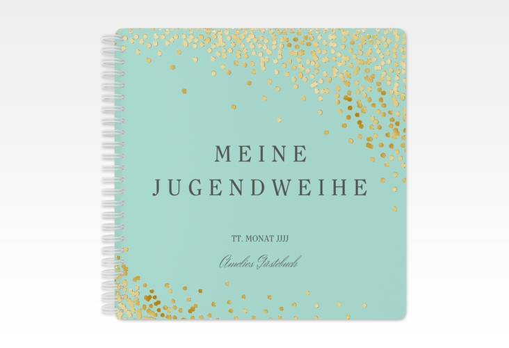 Gästebuch Jugendweihe Glossa Ringbindung mint gold