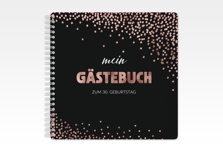 Gästebuch Geburtstag Glitzer Ringbindung pink rosegold