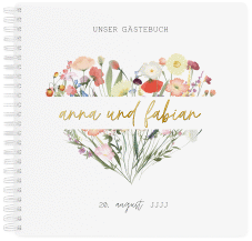 Klick: Details zu Gästebuch Hochzeit "Wildblumenherz" anzeigen Gästebuch Hochzeit "Wildblumenherz"