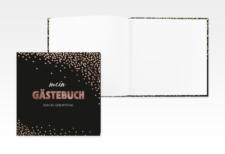 Gästebuch Creation Geburtstag Glitzer 20 x 20 cm, Hardcover gold rosegold
