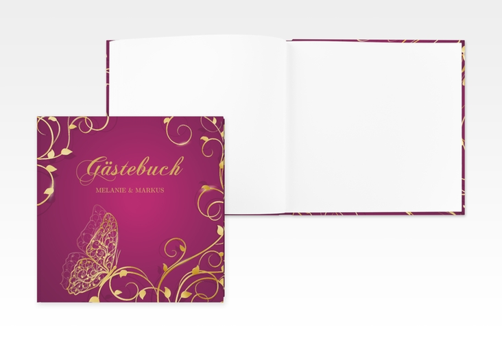Gästebuch Creation Hochzeit Eternity 20 x 20 cm, Hardcover pink gold